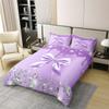 100% Cotton Cute Ribbon Bowknot Duvet Cover Set Full Size,Glitter Sequins Bow Knot Bedding Set,Sparkling Diamond Lavender Bow Tie Comforter Cover,Dreamy Princess Style Bow Bed Set Kawaii Room view 2