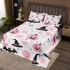 jejeloiu Kids Halloween Decor Bedspread King Size Cartoon Ghost Coverlet Set Pumpkins Quilted Coverlet for All Season with 2 Pillowcases Spooky Halloween Decorations Microfiber Lightweight view 1