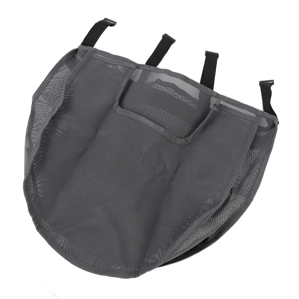 Focket Mesh Bath Toy Bag, Large Capacity Breathable Storage Bag Zippered Wall Hanging with 4 Hooks for Bathroom Kitchen Balcony (Grey)