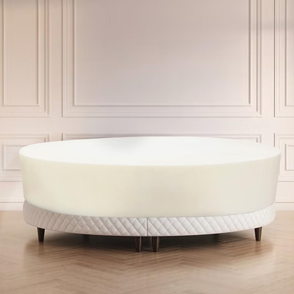 FoamRush 7" x 76" Diameter, Round Twin Mattress Replacement, CertiPUR-US Certified, Made in USA, Firm, High Density Foam (Cover Not Included)
