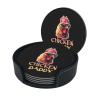 Coasters Chicken Daddy Drink for Weddings Bars Homes Offices 6 Pcs Leather with Holder Perfect Housewarming Hostess Decoration Family Coffee Table Protection view 3