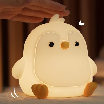 Bestfaith Cute Penguin Night Light, LED Squishy Night Lamp, 7 Colors Dimmable Timer Nursery Nightlight, Rechargeable Touch Lamp, Dorm Decor, Funny Gifts(Penguin)