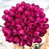 100pcs Red Flower Bud Toothpicks, 4.7 Inch Fancy Sticks for Appetizers, Handmade Bamboo Appetizer Fruit Skewers Food Picks for Wedding Valentines Holiday Party Decoration (Flower Bud Red) view 2