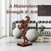 24.4" Bronze Bodybuilder Statue Handcrafted Muscle Man Figurine, Lost-Wax Fitness Sculpture for Home Gym, Yoga Studio, Office Dcor Motivational Gift for Athletes & Bodybuilding Enthusiasts view 3