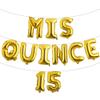 Mis Quince 15 Balloon Set,Girl's 15th Birthday Crown Theme Party Decoration for Quinceanera Birthday Party Decorations (MIS QUINCE 15 Gold) view 1