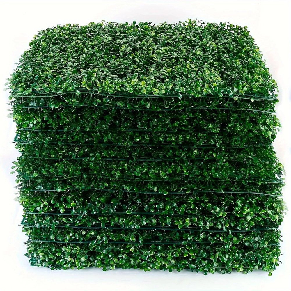 12PCS Artificial Boxwood Boards - UV Protected Grass Wall Panels & Boxwood Fence Panels for Green Wall Decor, Garden Fence, Wedding Backyard Decoration