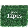 12PCS Artificial Boxwood Boards - UV Protected Grass Wall Panels & Boxwood Fence Panels for Green Wall Decor, Garden Fence, Wedding Backyard Decoration view 2