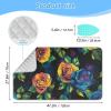 Black Vivid Colorful Roses Space-Saving Ironing Boards with Silicone Iron Holder Ironing mat for Office Tabletop almohadilla para planchar 48"x28" view 2