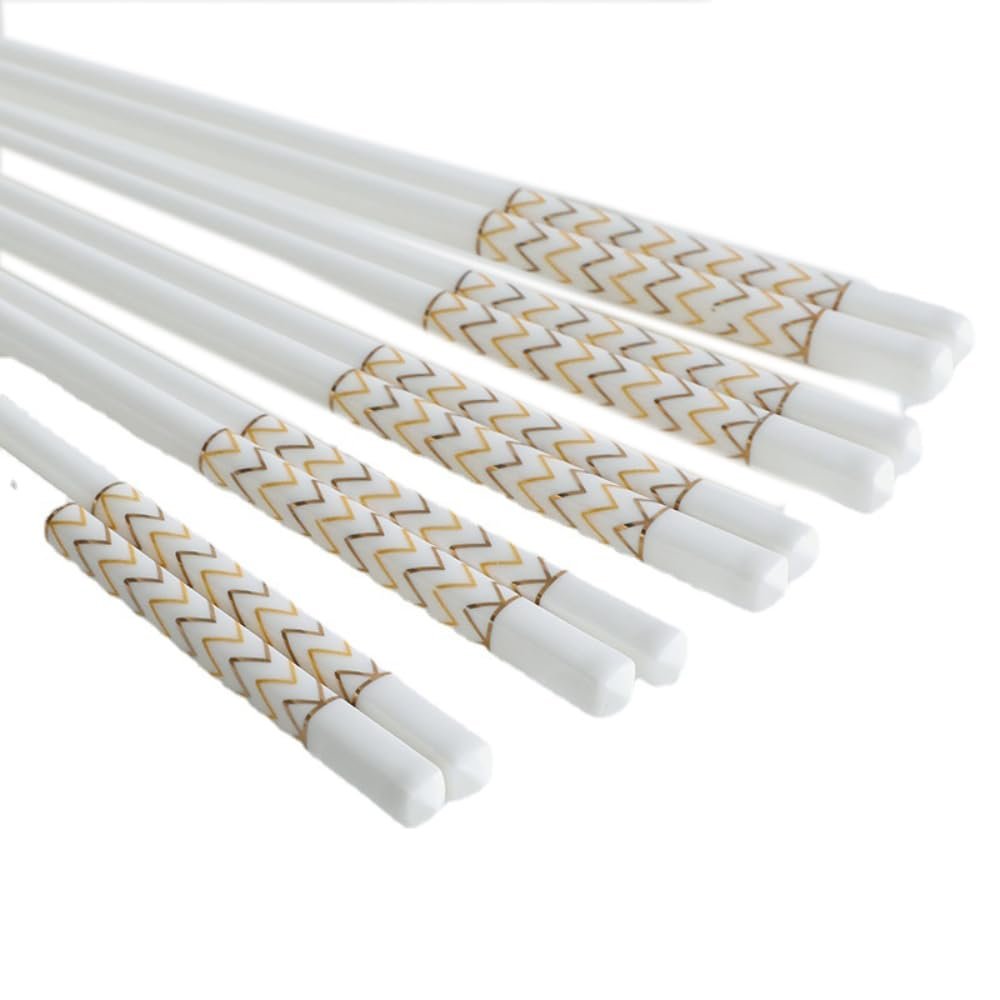 5Pairs Ceramics Kitchen Tool China Chopsticks Anti-Slip Ceramic Tableware