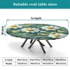 Swiss Alps Edelweiss Printed on Oval Clear Plastic Tablecloth Protector, Elastic Table Covers, for Banquet Halls Picnics & BBQs Hotel Events, Fits for 42" x 60" Oval Tables view 4