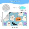 Orange Halloween Pumpkin Compact Ironing Board Covers with Silicone Iron Holder Portable mat for Ironing for Tabletop Table top mat para planchar ropa 48"x28" view 2