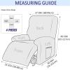 4-Piece Stretch Recliner Chair Cover Relax Chair Slipcover Recliner Seat Cover with Pockets for Sofa(Blue-Green) view 3
