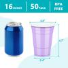 LANLISA 16 oz Lavender Plastic Cups, Disposable Party Cups, 50 Count view 2