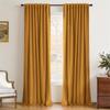 INOVADAY 100% Blackout Linen Curtains for Bedroom 50x102 Dijon Mustard view 1
