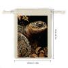 KMRHOUTIQ 8PCS Spice Bags for Cooking, Gold Sea Turtle Muslin Bags Reusable, Small Burlap Bags with Drawstring, Herb Bag Empty, Cloth Gift Bag Pouch, For Wedding & Party Favors (5x7 Inch) view 2