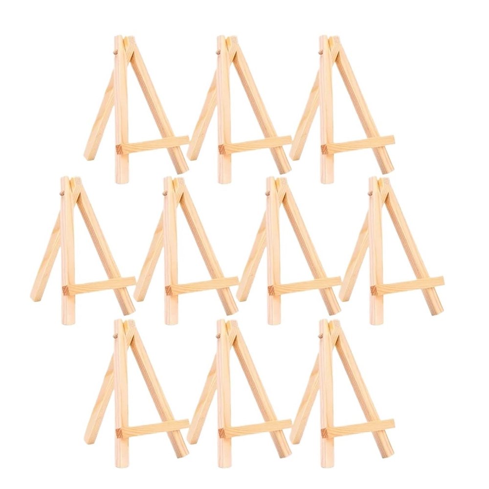 BMXIAJW 10 PCS Wooden Triangle Easel Convenient Desktop Display Rack Mini Easel Painting Holder Home Studio Tabletop Tripod Stand Set