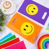 Whaline 200Pcs Smile Face Gift Bags 6.5" x 10" Rainbow Plastic Party Favors view 3