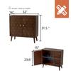 HOMPUS Sideboard Buffet Cabinet Set of 2, 32" Checkerboard Pattern Accent Cabinet with 2 Doors, Easy Assemble, Storage Cabinet with Adjustable Shelf for Living Room, Entryway, Dining Room, Walnut view 3