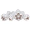 4Pcs Flower Plunger Cookie Cutter Cookie Cutters For Baking Plastic DIY Blossom Flower Cake Fondant Mold Plastic Cake Decorating Tools Baking Accessories Dessert and Candy Sculpting ToolsWhite view 1