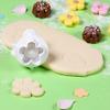 4Pcs Flower Plunger Cookie Cutter Cookie Cutters For Baking Plastic DIY Blossom Flower Cake Fondant Mold Plastic Cake Decorating Tools Baking Accessories Dessert and Candy Sculpting ToolsWhite view 4