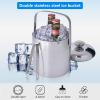 1.3L Stainless Steel Ice Bucket - Double Wall Insulated w/Lid & Scoop, Keeps Ice Cold for Hours (Perfect for Wine, Champagne, Cocktails) view 2