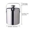 1.3L Stainless Steel Ice Bucket - Double Wall Insulated w/Lid & Scoop, Keeps Ice Cold for Hours (Perfect for Wine, Champagne, Cocktails) view 4