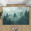 Misty Forest Rug 2x3-2x3 Rug, Pine Tree Woodland Area Rugs for Bedroom, Green Pine Tree Rugs, Natural Scenery Washable Carpet, Landscape Carpet - Misty Forest Home Decor & Gifts view 1