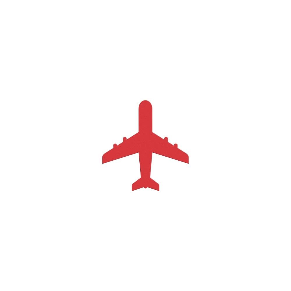 Red Airplane Paper Cutouts Pack of 25, Die-Cut Jet Plane Shapes for Scrapbooking, Airline Jet Travel Party Supplies, Aviaition Cutout Shapes, 3 Sizes (Red, Large - 4.5" Long)