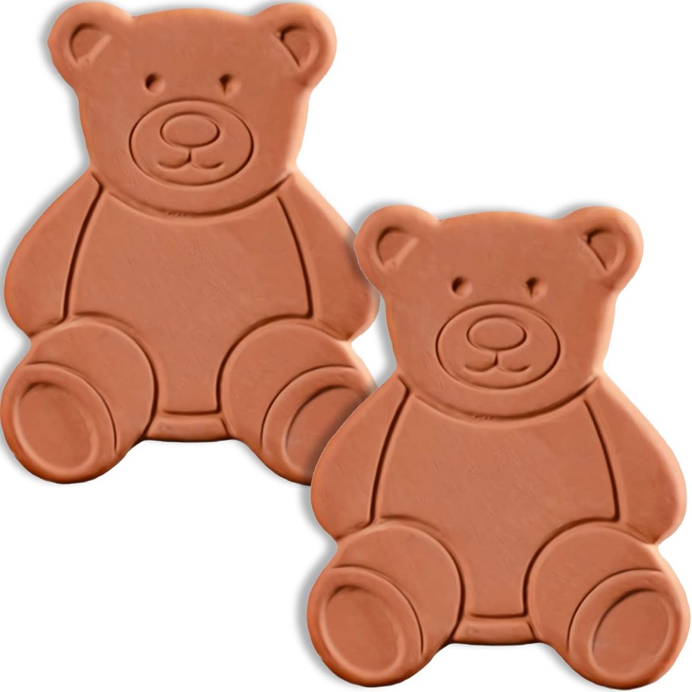 2PCS Terracotta Brown Sugar Keeper Bear Brown Sugar Saver and Softener Disc to Maintain Food Moisture in Storage Container (Bear)