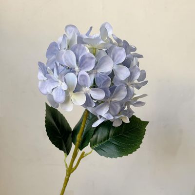 2 Pcs Fake Flowers for Vase,23.6 inch Hydrangea Real Touch Silk Flowers for Home Decor Indoor,Artificial Flowers for Decoration Wedding Home Garden,Light Blue