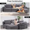 120Modular Sectional Sofa, Modern Sofa Bed No Assembly L-Shape Sofa Couch, Convertible Futon Couch with Deep Seat, Upholstered Couches for Living Room Apartment (Grey). view 3