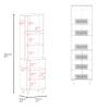 agnixnaf 21.7" D*15.4" W*80.3" H Freestanding Kitchen Pantry with 4 Shelves, Top Single Door & Lower Double Door, Rectangular Storage Cabinet, Modern Minimalist, for Living Room, Dining Room, White view 2