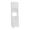 agnixnaf 21.7" D*15.4" W*80.3" H Freestanding Kitchen Pantry with 4 Shelves, Top Single Door & Lower Double Door, Rectangular Storage Cabinet, Modern Minimalist, for Living Room, Dining Room, White view 3