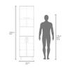 agnixnaf 21.7" D*15.4" W*80.3" H Freestanding Kitchen Pantry with 4 Shelves, Top Single Door & Lower Double Door, Rectangular Storage Cabinet, Modern Minimalist, for Living Room, Dining Room, White view 4