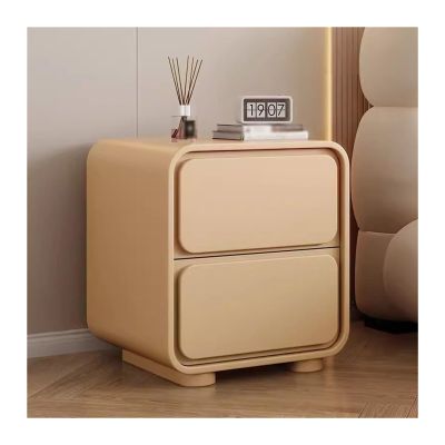 uhyOHF Night Stand Solid Color Cute Rabbit Nightstand No Installation Minimalist Wood Bedside Table Large Capacity Double Drawer Storage Bedside Furniture Bedside(Ginger Yellow-Large