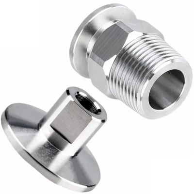 1/8 1/4 3/8 1/2-2" BSPT Male Female x KF16/25/40/50 Vacuum Clamp SUS304 Stainless Steel Pipe Fitting Connector Homebrew(BSPT Male,KF40_2")