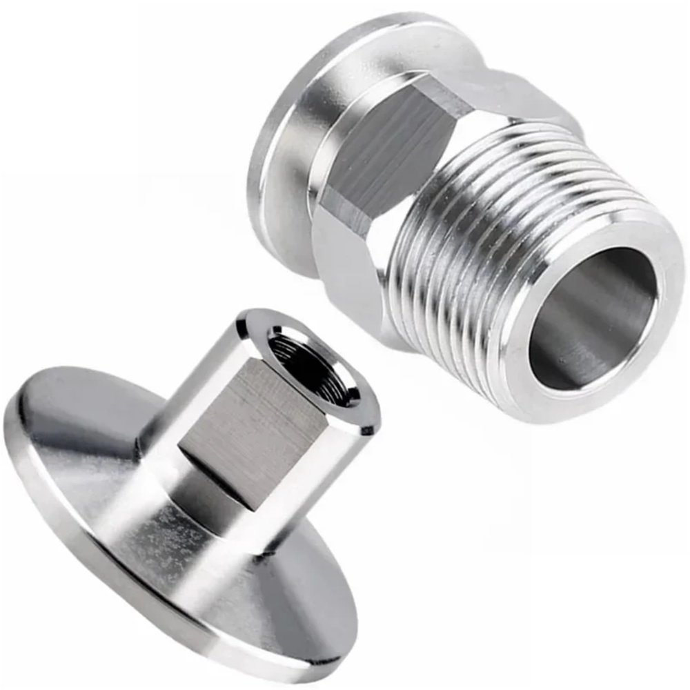 1/8 1/4 3/8 1/2-2" BSPT Male Female x KF16/25/40/50 Vacuum Clamp SUS304 Stainless Steel Pipe Fitting Connector Homebrew(BSPT Male,KF40_2")