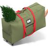 Mrrihand Christmas Tree Storage Bag, Large Artificial Anti-Tear Heavy-Duty 600D Oxford Cloth Xmax Christmas Tree Storage Box with Rolling Wheels, Christmas Tree Storage Container (Army Green&Red, 9Ft) view 1