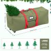 Mrrihand Christmas Tree Storage Bag, Large Artificial Anti-Tear Heavy-Duty 600D Oxford Cloth Xmax Christmas Tree Storage Box with Rolling Wheels, Christmas Tree Storage Container (Army Green&Red, 9Ft) view 2