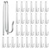 100 Pcs Stainless Steel Curtain Pleat Hooks, 4 Prongs Pinch Pleat Drapery Clips, Curtain Pleater Tape Hooks Drapery Hook for Window, Door, Bathroom Curtains view 1