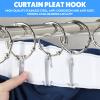 100 Pcs Stainless Steel Curtain Pleat Hooks, 4 Prongs Pinch Pleat Drapery Clips, Curtain Pleater Tape Hooks Drapery Hook for Window, Door, Bathroom Curtains view 4
