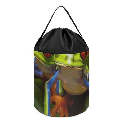 Building Block Storage Bag Red Eyed Tree Frog Painted Tote Bag Shopping Or Travel Storage Bag