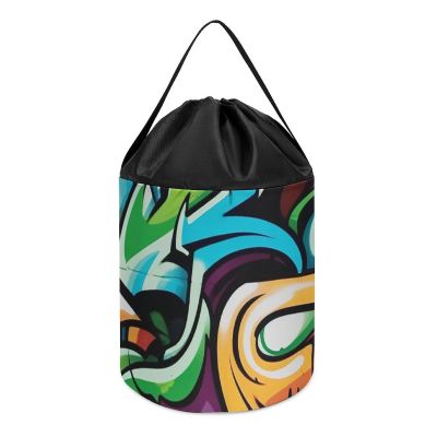 Building Block Storage Bag Graffiti Drawing Art Painted Tote Bag Shopping Or Travel Storage Bag