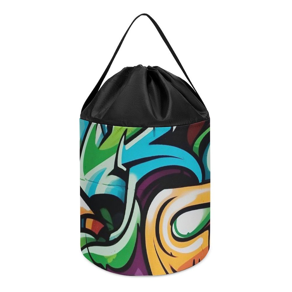 Building Block Storage Bag Graffiti Drawing Art Painted Tote Bag Shopping Or Travel Storage Bag