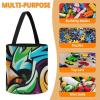 Building Block Storage Bag Graffiti Drawing Art Painted Tote Bag Shopping Or Travel Storage Bag view 4