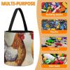 Building Block Storage Bag Chicken And Rooster Print Painted Tote Bag Shopping Or Travel Storage Bag view 4