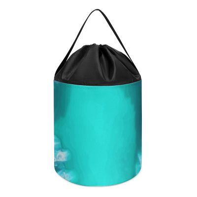 Building Block Storage Bag Bright Aqua Blue Turquoise Painted Tote Bag Shopping Or Travel Storage Bag