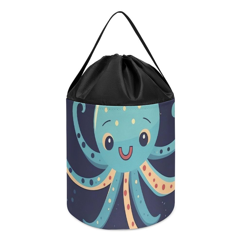 Building Block Storage Bag Cartoon Octopus Painted Tote Bag Shopping Or Travel Storage Bag