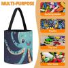 Building Block Storage Bag Cartoon Octopus Painted Tote Bag Shopping Or Travel Storage Bag view 4
