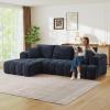 108" W Modular Sectionals Sofa,Cloud Boneless Couch with Chaise,Chenille Tufted Deep Seat L Shaped Couch,Modern Compression Foam Sofa for Living Room Bedroom,No Assembly Required(Left Facing,Blue) view 1